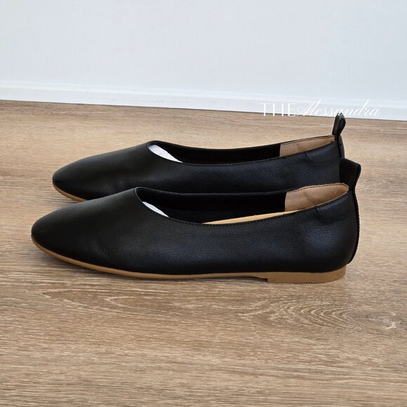 Quince Italian Leather Glove Ballet Flats Size 7.5 Blck Nappa Leather New in Box - Picture 8 of 15